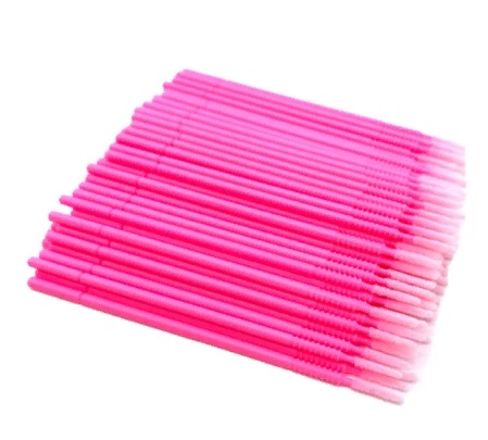 Мікробраші подовжені в пакеті 100шт long head / рожеві